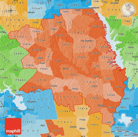 Political Shades Map Of Zip Codes Starting With 759
