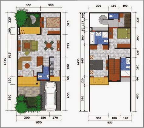 30 Denah Rumah 2 Lantai Untuk Rumah Mungil Rumahku Unik