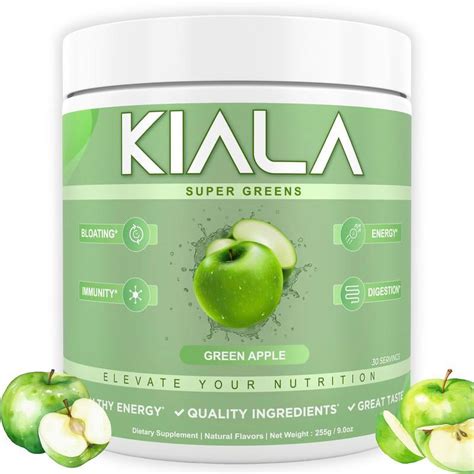 Kiala Nutrition Super Greens Powder - Digestive Health for Women, Bloating Relief, Gut Health