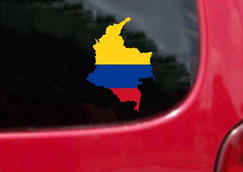 Colombia Outline Map Flag Vinyl Decals Stickers Full