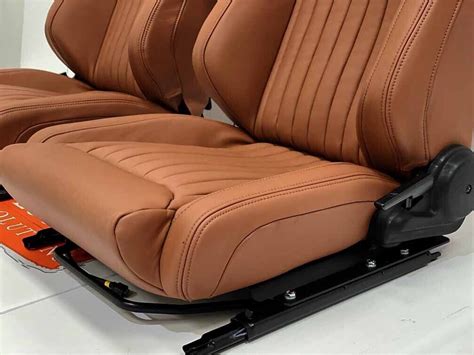 Rxi Low Base Pair Fluted Tan Leather Heated Front Seats Fit Land Rover