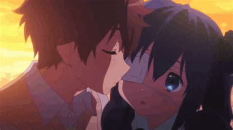 Anime Kiss Anime Kiss Kiss On Cheek Discover And Share GIFs