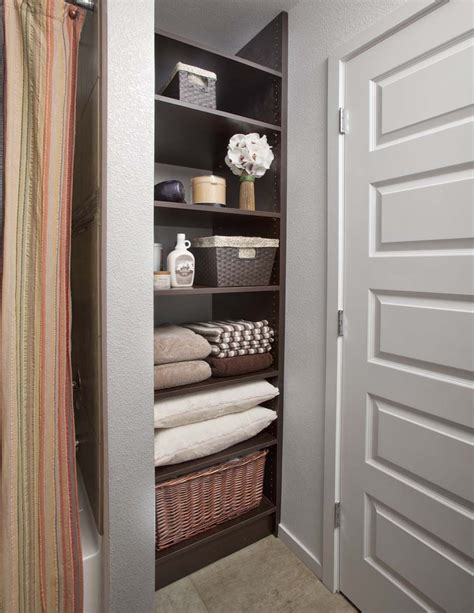 Keep makeup from overtaking drawers and consuming your entire counter with a sleek create even more storage space in your bathroom linen closet by adding hooks or hanging racks on the inside of closet doors for hand towels, wash clothes. bathroom closet organization | Special Spaces | Organizers ...