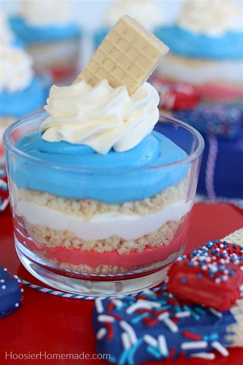 These are all easy 4th of july dessert recipes themed with red white and blue and each of these patriotic desserts is holiday worthy. No Bake Cheesecake for the 4th of July - Hoosier Homemade