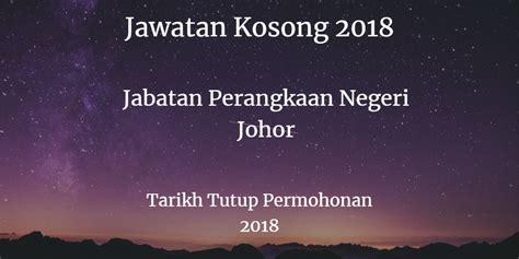 Pembantu operasi gred n11 maklumat jawatan kosong. Jawatan Kosong Jabatan Perangkaan Negeri Johor Disember 2018