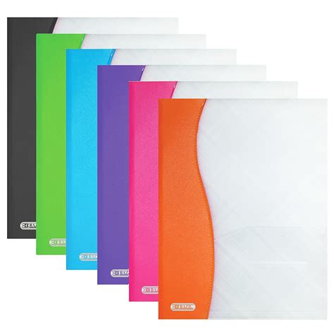 Bazic 2 Pockets Poly Folder Two Color Portfolio Letter Size Plastic