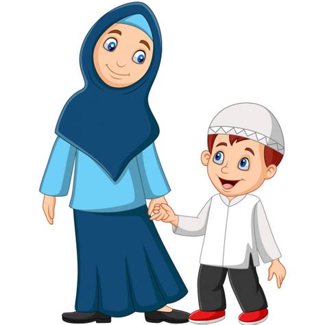 Ramadan Cartoons Cartoon Of Muslim Man Woman Greeting Ramadan — Stock