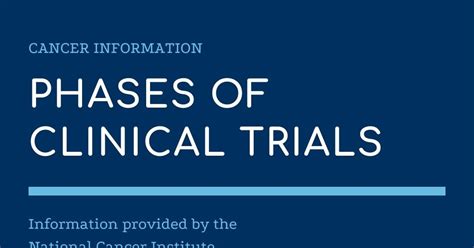 Phases Of Clinical Trials National Cancer Institute Nci General