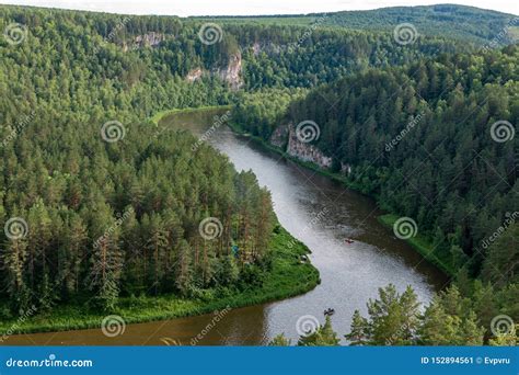 Landscape Of A Mountain River And Wild Forest From A Bird S Eye View