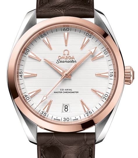 Omega Seamaster Aqua Terra 150m Sedna Goldsteel Silver Dial And Leather