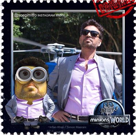 A Stamp With An Image Of A Man And A Minion In Front Of Him
