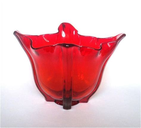 Duncan Miller Glass Art Deco Ruby Red Venetian Vase Rare Glass Art Red Art Art Deco