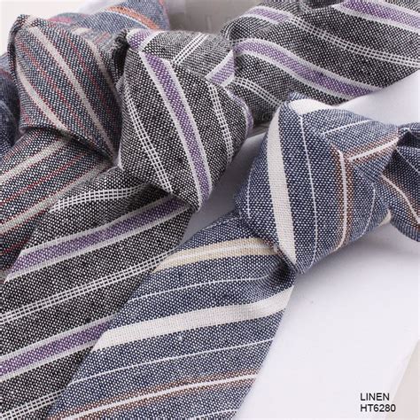 Hot Striped Custom Mens Narrow Casual Linen Necktie China Supplier Ht6280 Linen Ties Linen