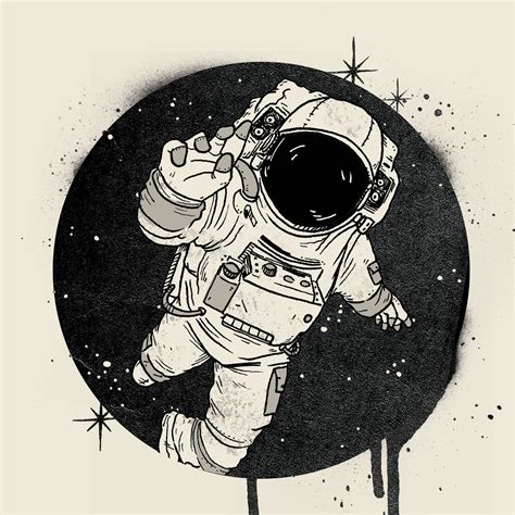 Aesthetic Illustration Astronaut Drawing Meyasity
