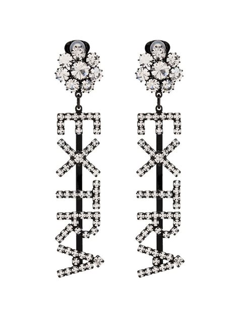 Ashley Williams Extra Crystal Embellished Clip On Earrings In Metallic Whats On The Star