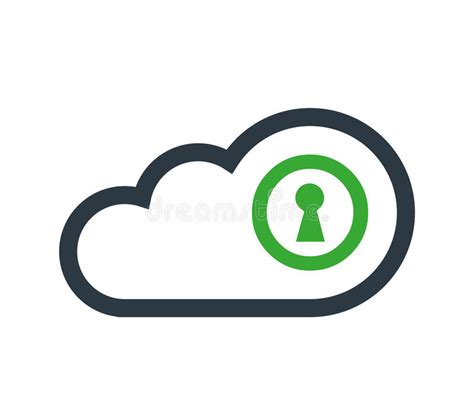 Cloud Computing With Security Icon Stock Vector Illustration Of