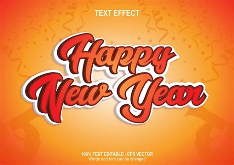Premium Vector Happy New Year Text Effect