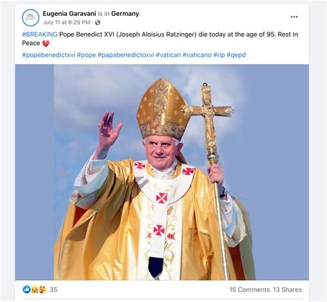 Fact Check Did Pope Benedict Xvi Recently Die At Age 95 Check Your Fact