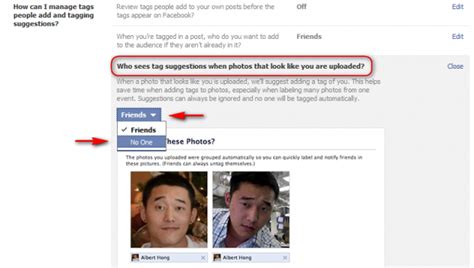 facebook turn off facial recognition photo tagging suggestions