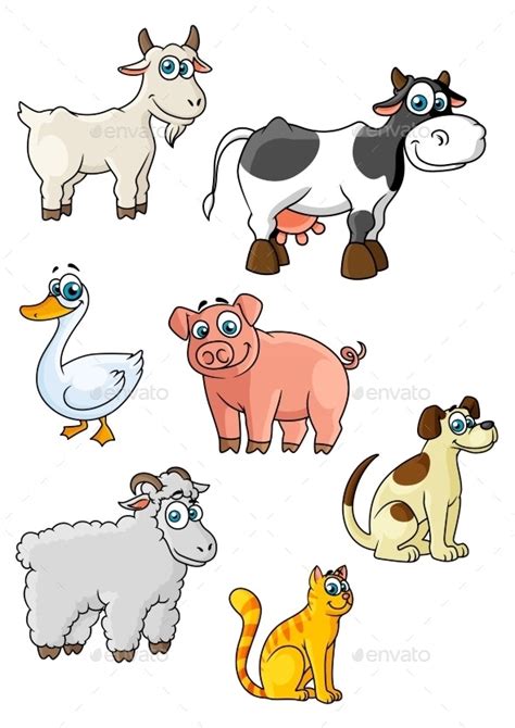 Cartoon Farm Animals By Vectortradition Graphicriver