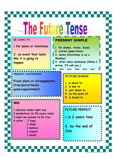 Chart:Future Tenses worksheet - Free ESL printable worksheets made by
