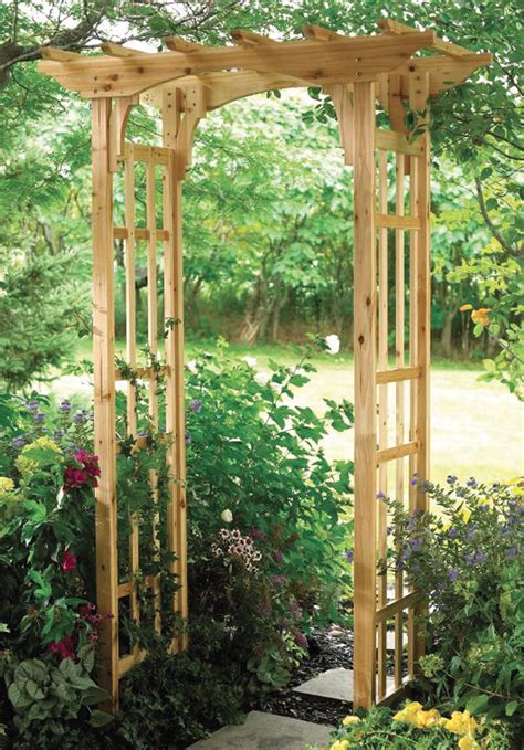Suncast Ashton Cedar Arbor at Menards | Arch trellis, Garden in the