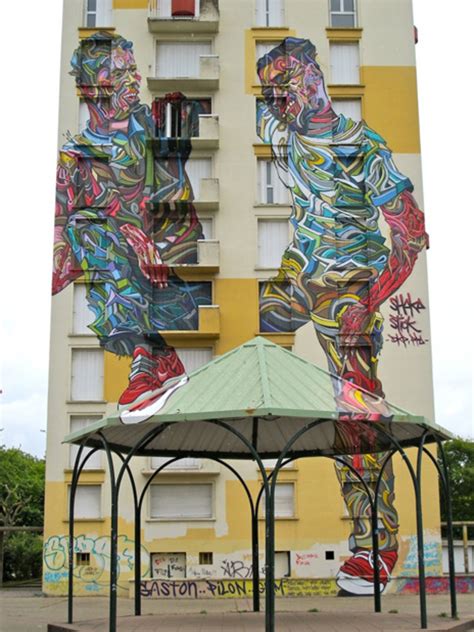French Street Artist Shaka Paints Building In Melun France Complex