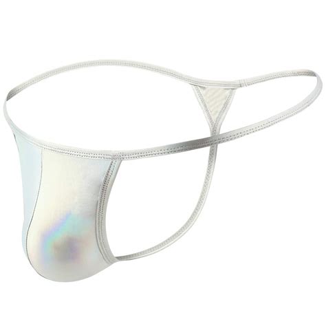 Buy Chictry Mens Shiny Metallic Lingerie Low Rise Bulge Pouch G String