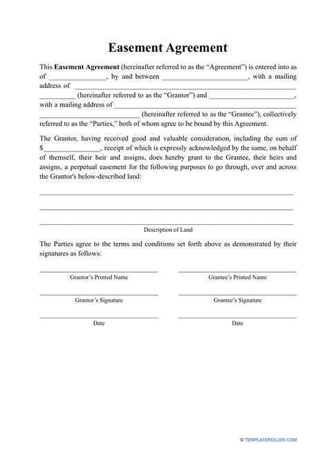 Easement Agreement Template Fill Out Sign Online And Download Pdf