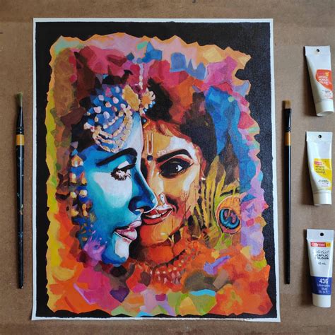 Happy Holi A Radhe Krishna Painting I Made India