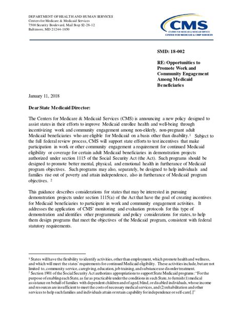 Letter To Medicaid Officials Medicaid Temporary Assistance For