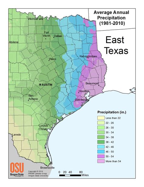 Rainfall Map Of Texas United States Map