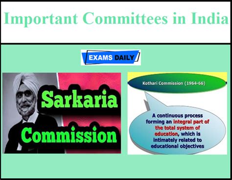 Important Committees In India