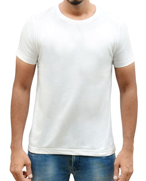 Cotton Plain Mens Round Neck White Colour T Shirt Rs 176 Piece Id