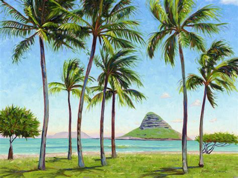 Chinamans Hat Oahu Painting By Steve Simon
