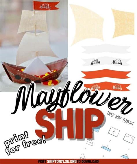 Fold A Paper Mayflower Ship Free Printable Skip To My Lou