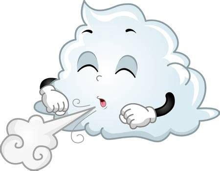 Icono ventoso aislado sobre fondo transparente. Ilustración del viento que sopla Nube Mascot | Nubes ...