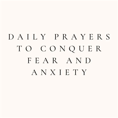 daily prayers to conquer fear and anxiety prayer points