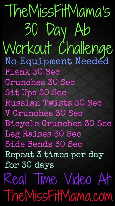 30 Day Ab Workout Video Challenge Click Here To See The Video And Do