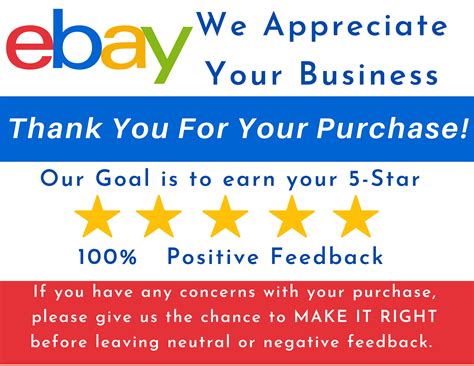 Ebay Thank You Cards Feedback Cards Digital Download 4 Etsy