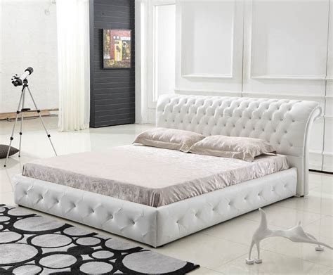 Palace ii white wash bonded leather sleigh bedroom set. White Leather Headboard Queen - HomesFeed