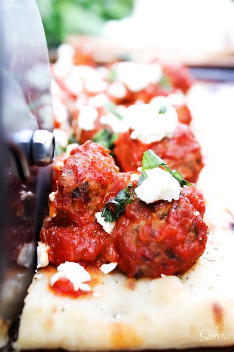 Italian Meatball And Goat Cheese Flatbread A Dash Of Sanity