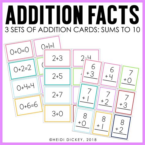Maybe you would like to learn more about one of these? Addition Facts Cards, Addition Flash Cards, Sums to 10, Math Facts, Kindergarten Math, Preschool ...