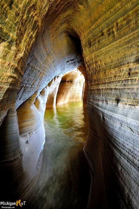 The Hidden Cave At The Base Of Miners Castle Pictured Rocks National