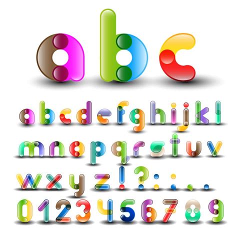 Tipografias Colorful Alphabet With Numbers