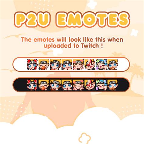 P2u Naruto Uzumaki Anime Emotes Set 2 Blonde Boy Twitch Stream Sub