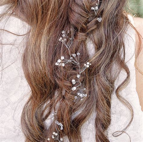 Statement Pearl And Crystal Hair Vine By Melissa Morgan Designs