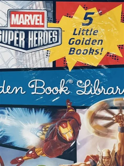 Marvel Super Heroes Little Golden Book Library 5 Books Iron Man Hulk