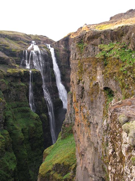 In A Massive Canyon Resides Glymur The Second Highest Waterfall In