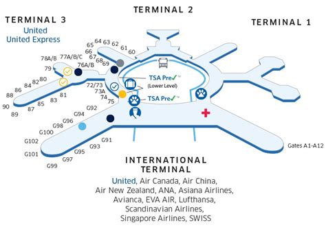 San Francisco International Sfo Airport Map Airport Map San